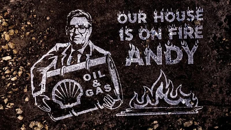 “Our House Is On Fire, Andy”: Activists Paint 1,120m² Climate Warning as Rosebank Consultation Closes