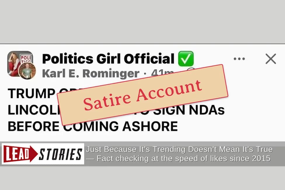 Fact Check — No Evidence Trump Ordered USS Abraham Lincoln Sailors To Sign NDAs Before Coming Ashore