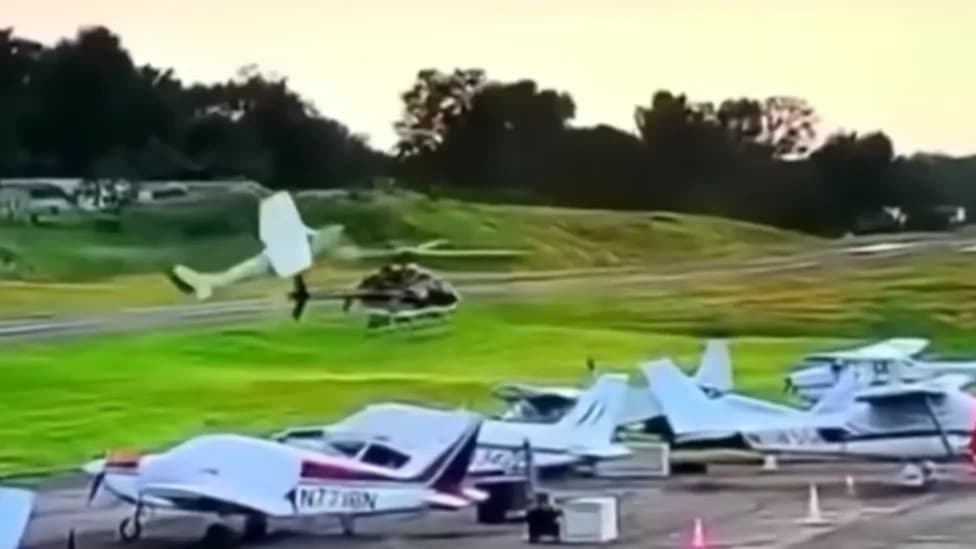 Surveillance Captures Cessna's "Unusual" Maneuver Before Crashing Into Pennsylvania State Police Helicopter