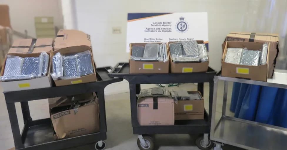 Border Officers Seize Nearly 385 kg of Suspected Cocaine From Truck at Blue Water Bridge