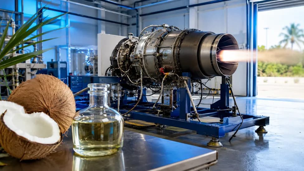 Coconut Oil Could Power Planes—Small-Engine Tests Show Promise and Challenges for SAF Blends
