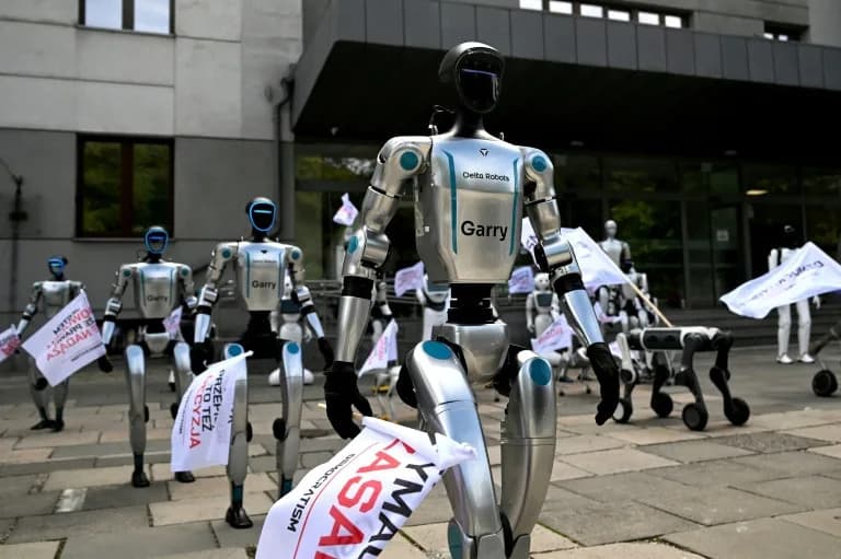 Robots Parade in Warsaw Calling for AI Regulation to Protect Jobs