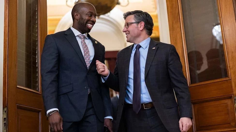 Mike Johnson Swears In Everton Blair Jr., Making Him The South's First Openly Gay Black Member Of Congress