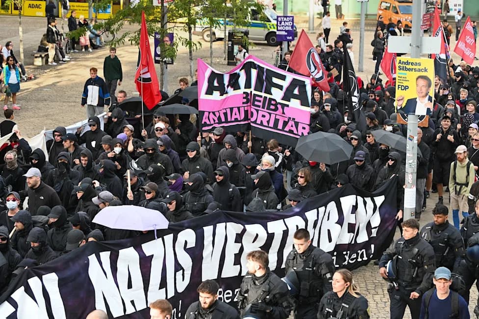 Protester Struck in Face by Suspected Air-Gun Projectile During Halle Rally After AfD Win