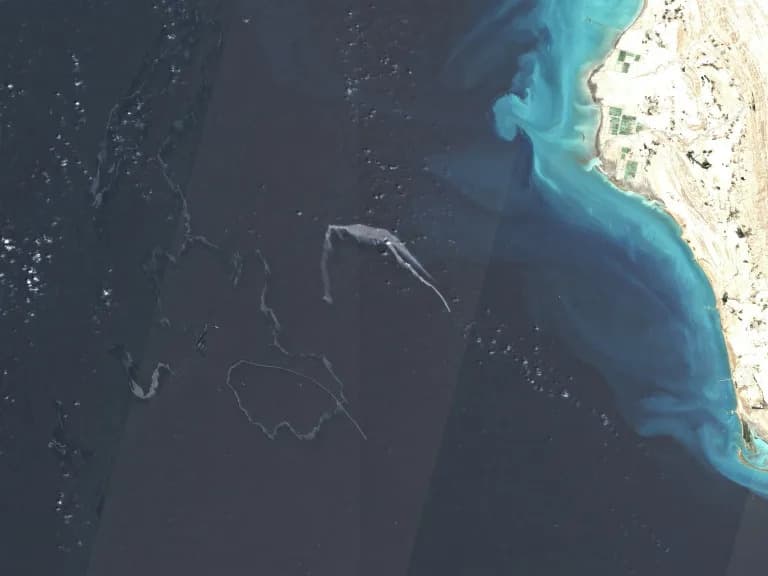 Satellite Images Show Probable Oil Slicks Near Strait of Hormuz After US Strikes
