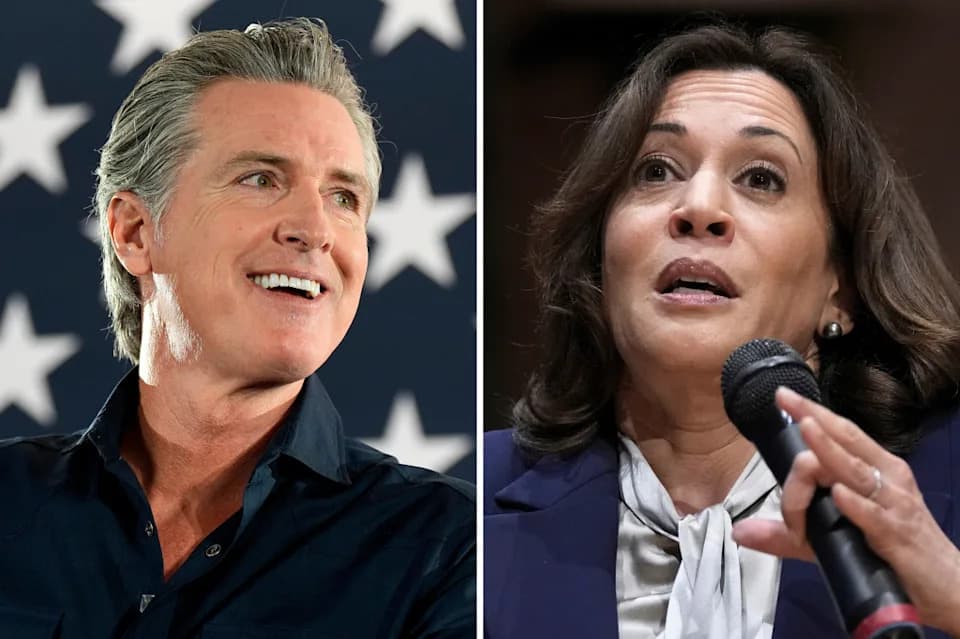 Newsom Says He'd Stand Aside if Kamala Harris Runs as Early Polls Show Both Leading JD Vance