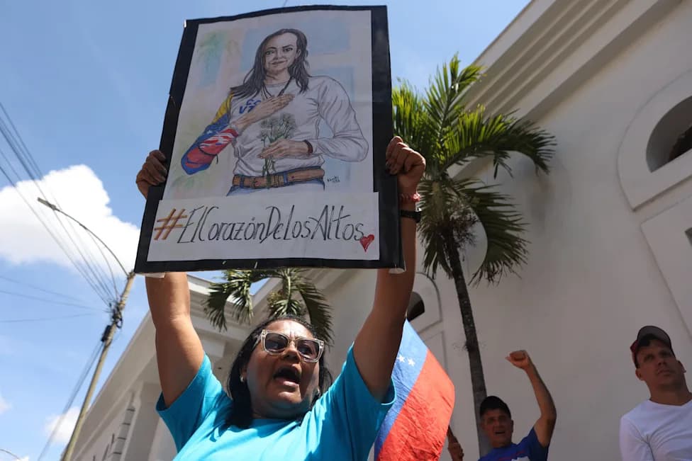 Venezuelans Rally Demanding Maria Corina Machado’s Safe Return and Fresh Presidential Vote