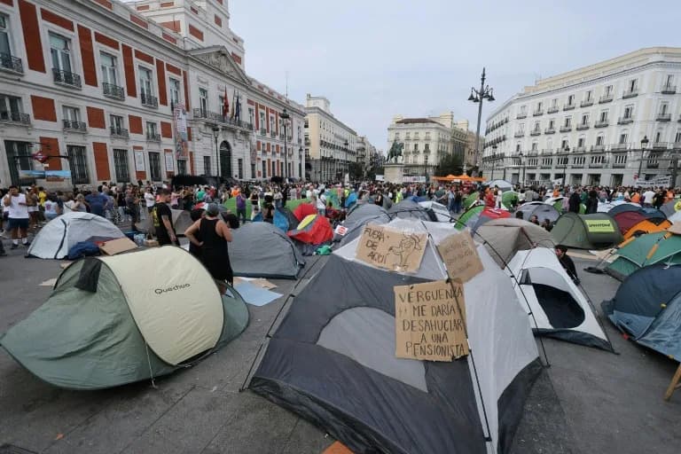 Madrid Tenants Camp in Puerta del Sol After Shocking Eviction — Protesters Demand Stronger Rent Protections