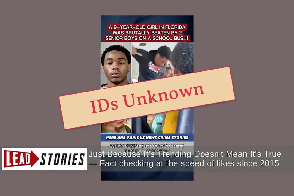 Fact Check: Viral Video of 9-Year-Old Beating on Florida School Bus Is a Composite — AI Audio and Misattributed Photos