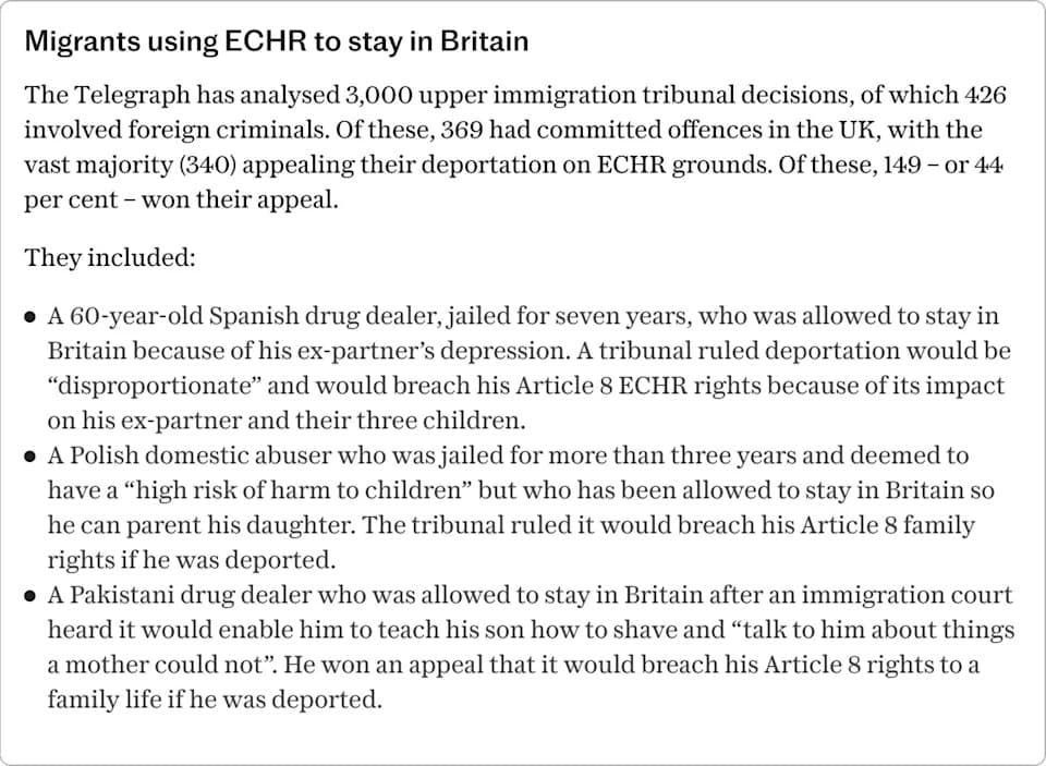 Tribunal Blocks Deportation Of Convicted Offender After Article 3 Human Rights Ruling