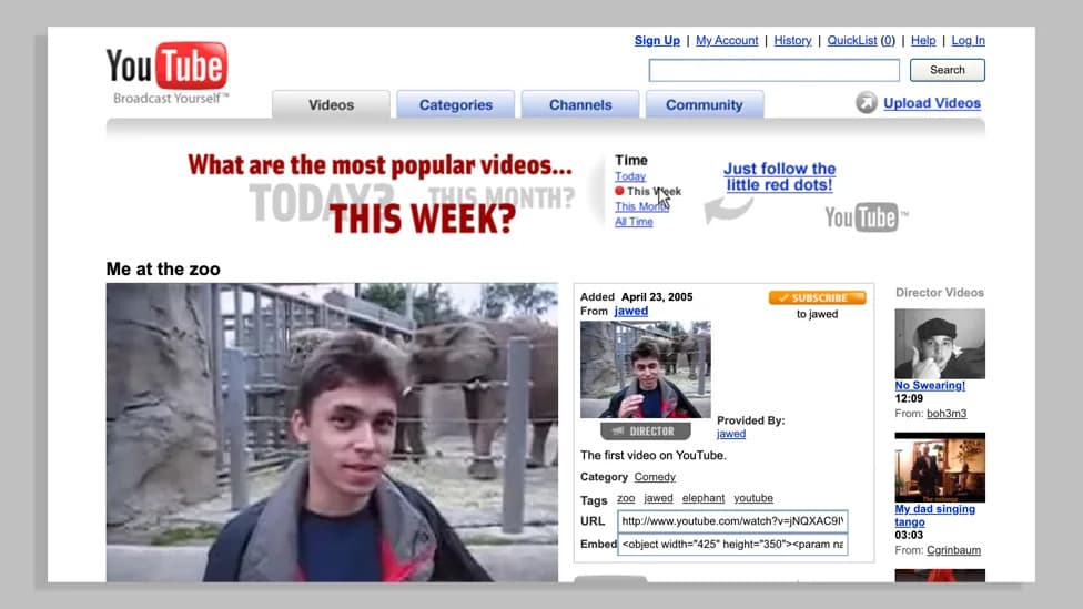 V&A Recreates Original YouTube Watchpage and Adds First Upload "Me at the Zoo" to Its Collection