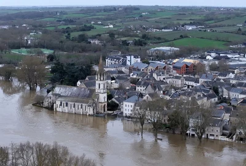 Man Swept Away In Swollen Loire As Western France Faces Severe Flooding