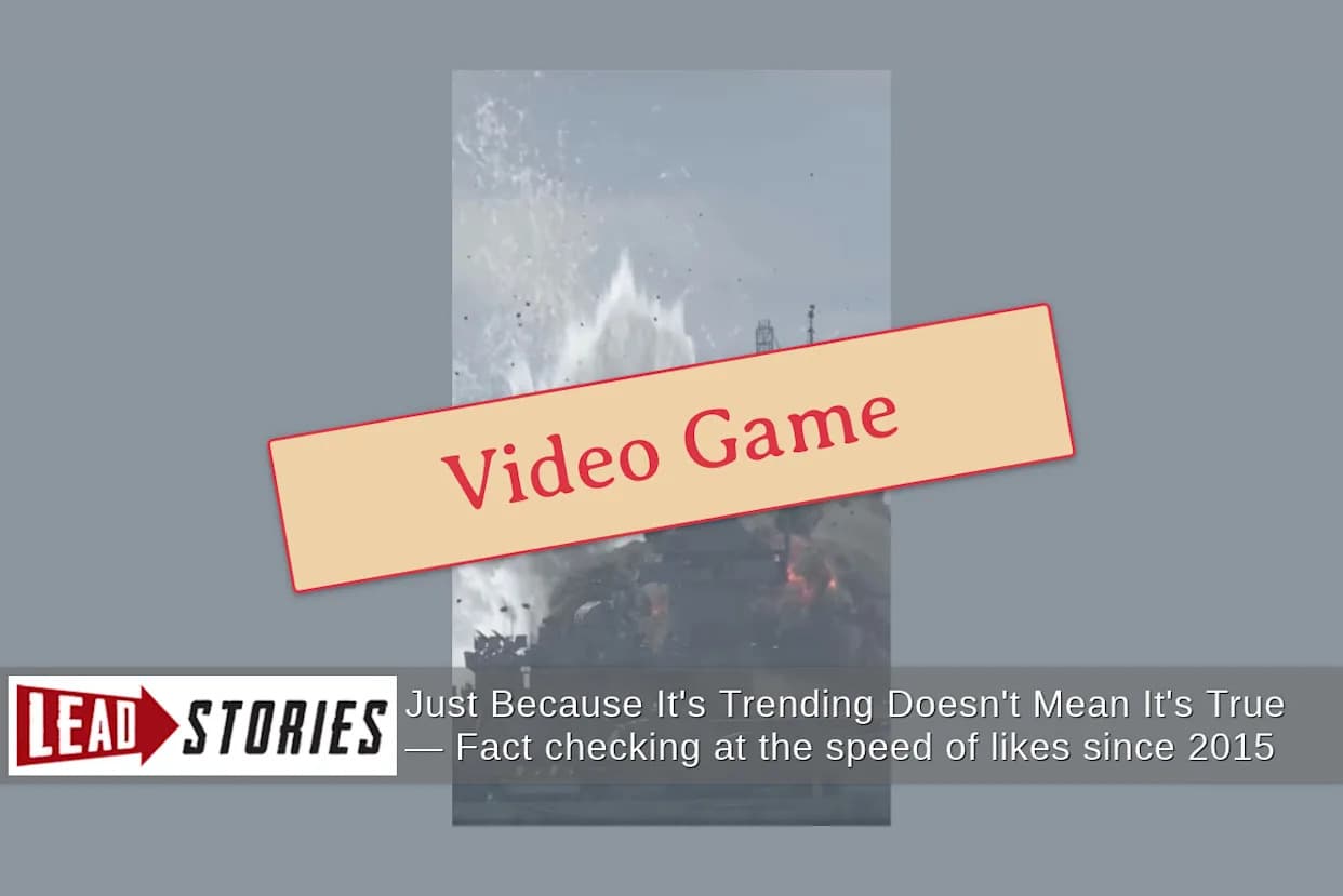 Fact Check: Viral Video Does Not Show Iranian Missiles Sinking a U.S. Warship in the Strait of Hormuz