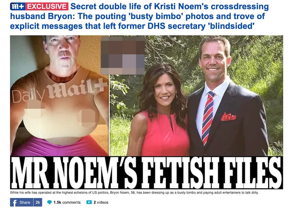 Kristi Noem Taps Corey Lewandowski to Lead PR Response After Husband’s Alleged Cross‑Dressing Revelations