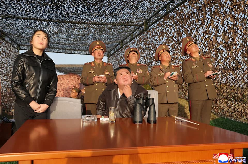 North Korea Conducts Second Cluster-Munition Ballistic Missile Test Observed by Kim and His Daughter