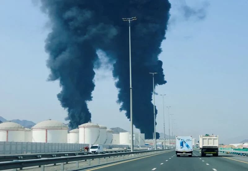 Fire at Fujairah Oil Industry Zone After Alleged Iran-Origin Drone Strike, UAE Says