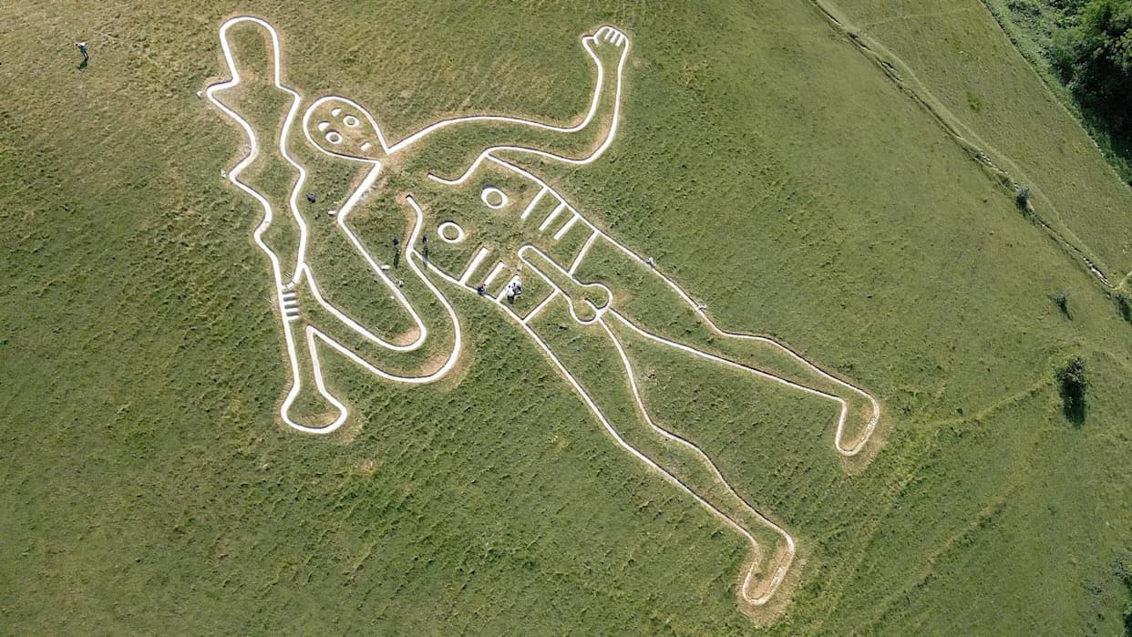 Cerne Abbas Giant Gets Major Rechalking as Wetter Weather Fades Its Chalk Outline