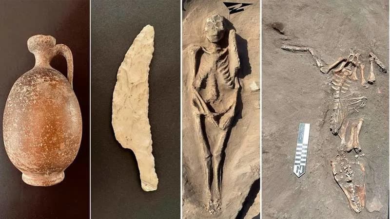 Greco‑Roman Cemetery Unearthed at Tel Kom Aziza, With Rare Wild Boar Burials and Multi‑Period Finds