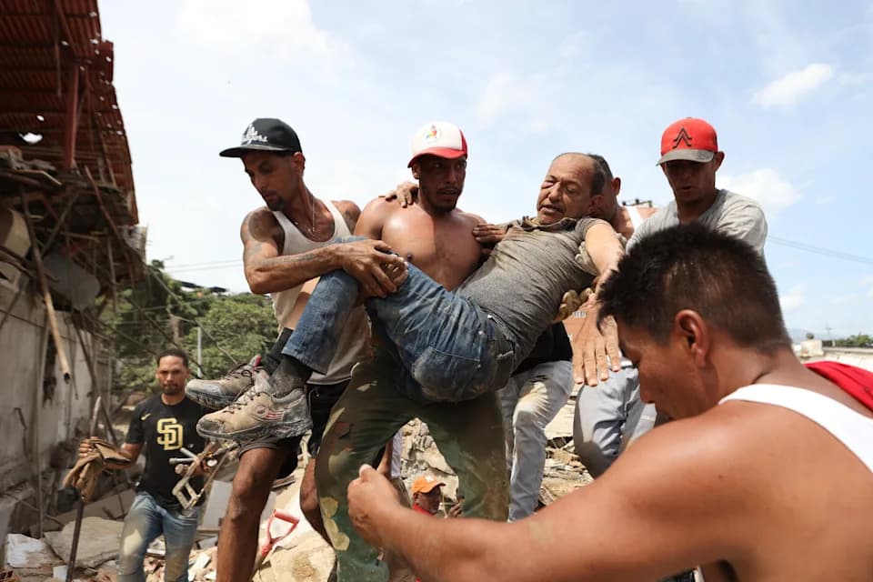 Twin 7.2 and 7.5 Quakes Devastate Northern Venezuela; Neighbors Lead Search-and-Rescue Efforts