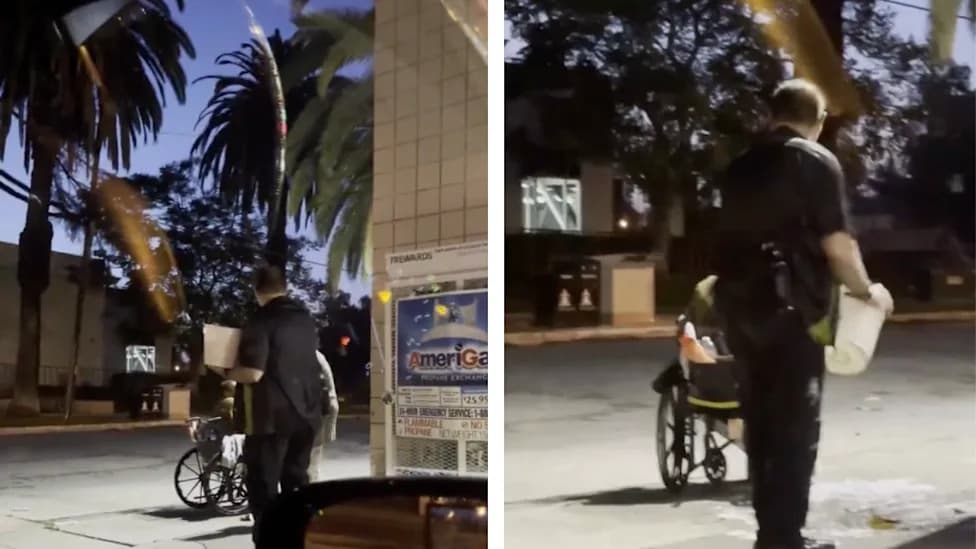 Video Shows Gas Station Worker Pouring Water on Man in Wheelchair; Viewers Divided Over Response