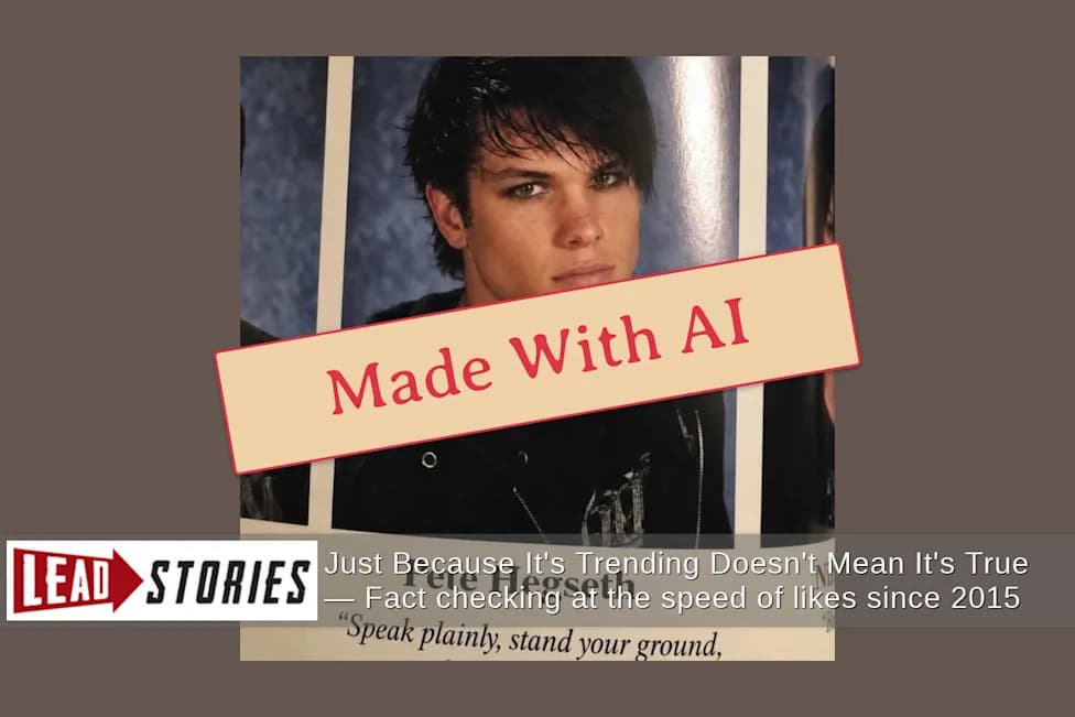 Fact Check: Viral 'Punk' Yearbook Photo Of Pete Hegseth Is AI-Generated — Real Yearbook Portraits Differ