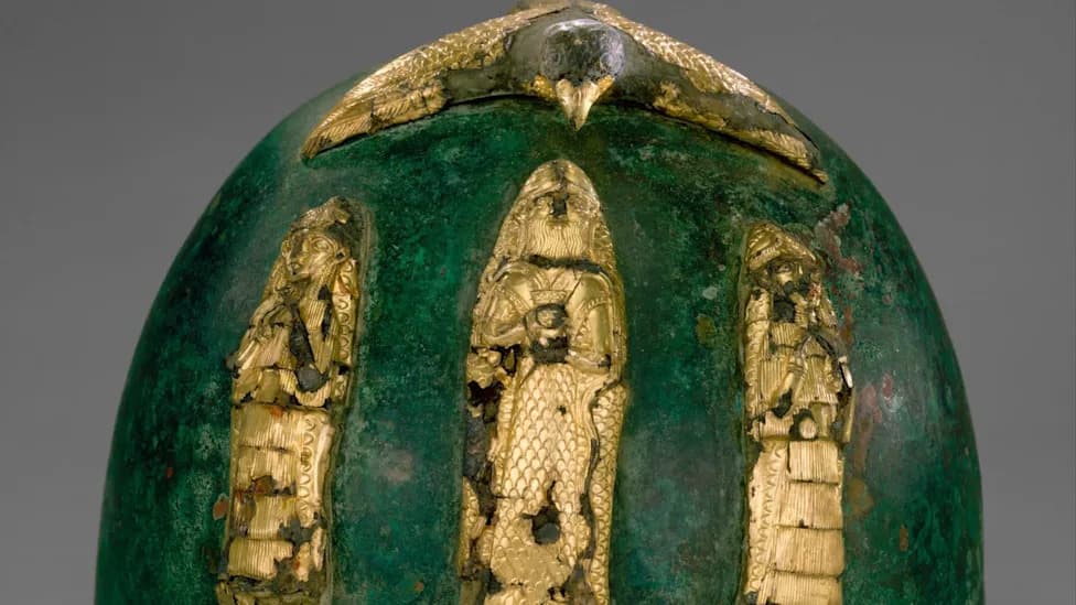 Elamite Bronze Helmet at the Met: Gold Deities and a Swooping Raptor Reveal Power, Piety, and War
