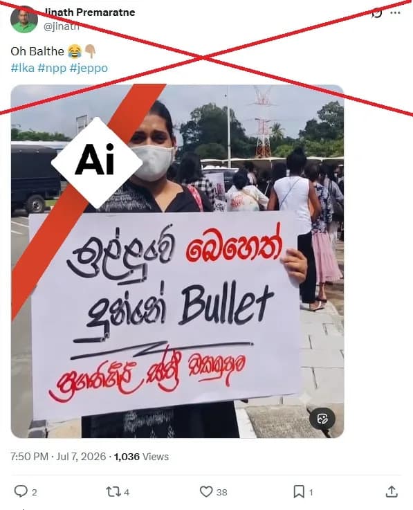 AI-Altered Photo Falsely Shows Colombo Mayor Protesting Prison Shootings After Deadly Riot