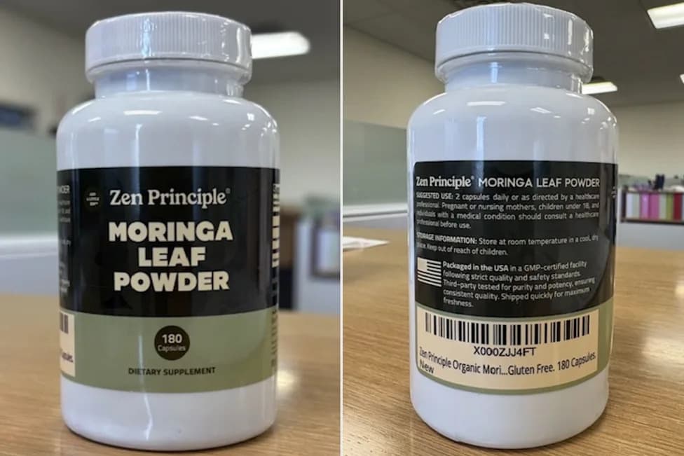 Urgent Recall: Zen Principle Moringa Capsules (Lot A6FF4) Pulled Over Possible Salmonella Contamination