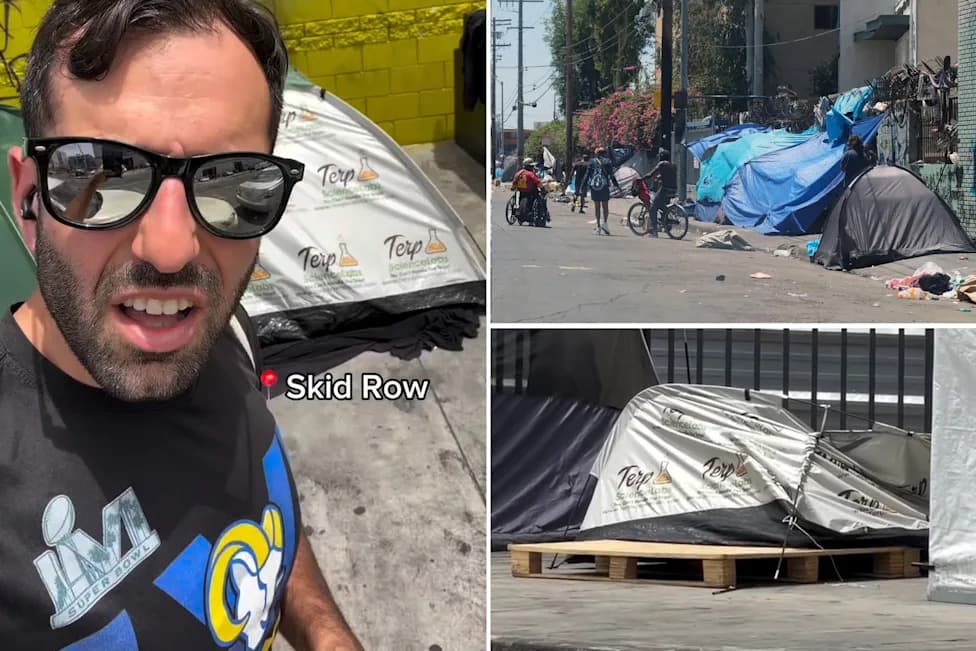 LA Cannabis Company Accused of Turning Skid Row Tents Into Walking Billboards