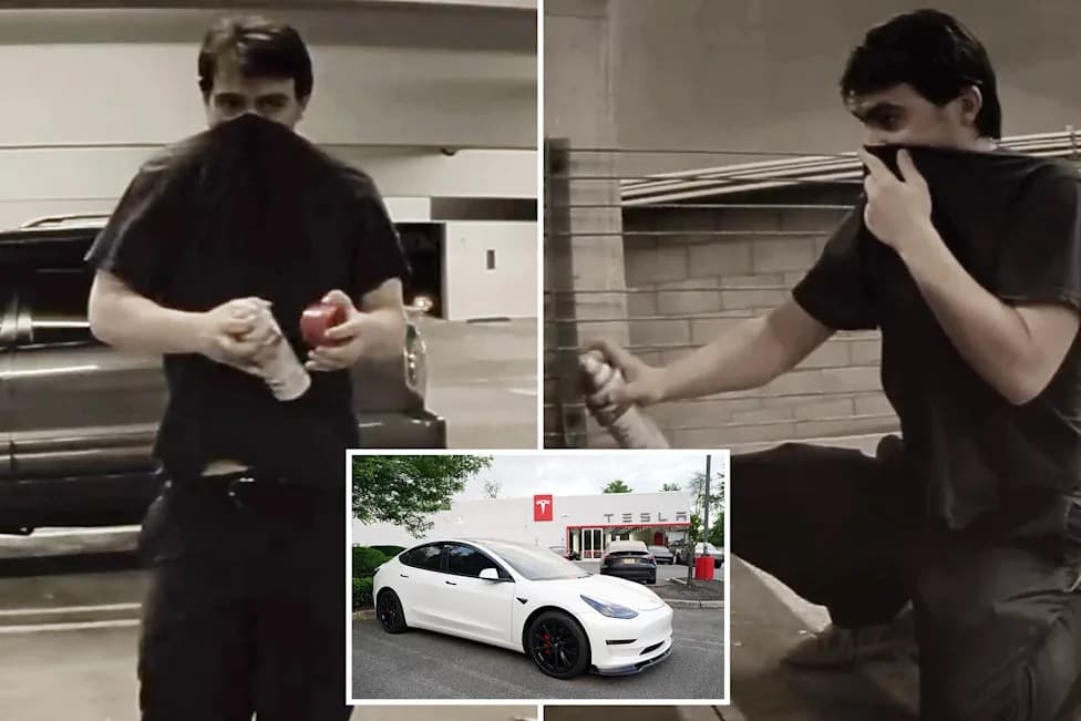 Southern California: Suspect Sought After 13 Teslas Spray-Painted in Irvine Parking Garage