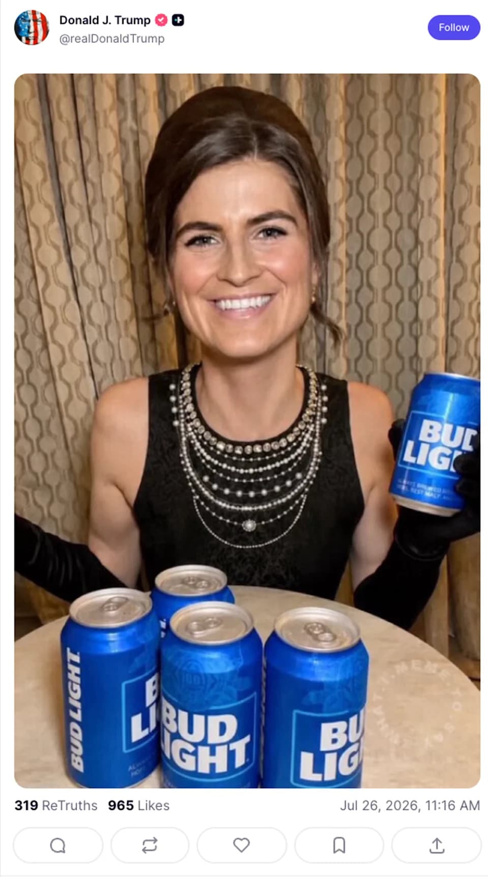 Trump Shares AI-Edited Image Merging CNN’s Kaitlan Collins With Dylan Mulvaney After WHCA Dinner Mockery