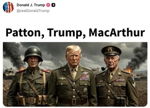 ‘Stolen Valor’ Backlash After Trump Posts AI Image Showing Himself As Four-Star General