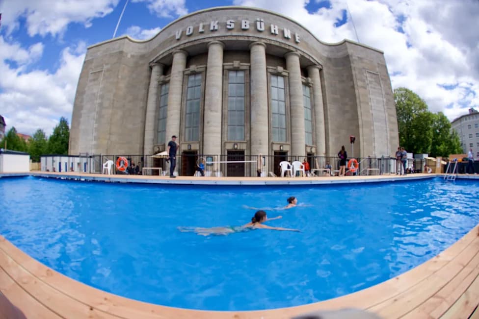 Berlin’s Volksbühne Turns Its Square Into A 25m Public Pool — The 'Volksbad' Sparks Debate
