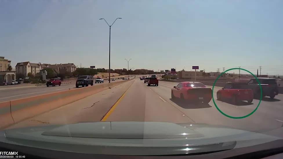 Viral Video Shows Mini Cooper Wedged Under Semi-Truck on I-10 in El Paso; Driver Has Minor Injuries