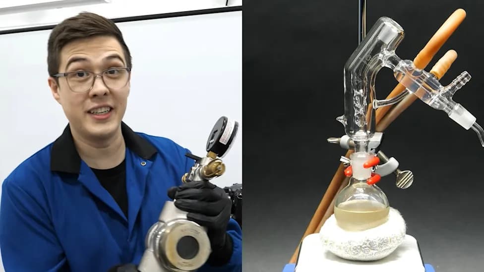 NileRed Spent Two Years Making Ethanol From Air — The Result: A Flask Mostly Water (≈7% Ethanol)