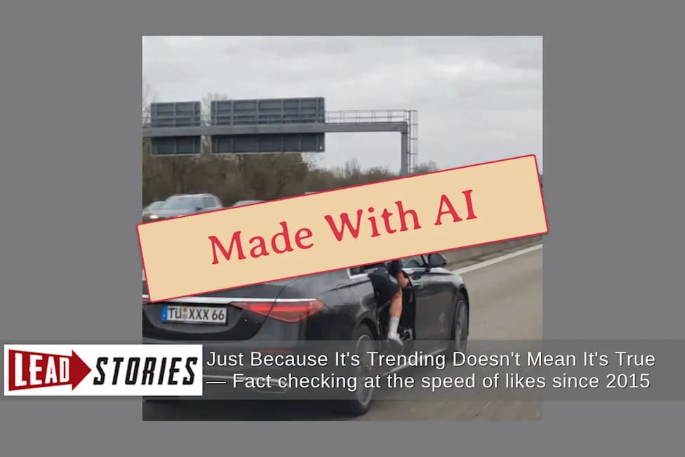 Fact Check: Viral Clip of Cyclist 'Powering' Mercedes on Autobahn Is AI-Generated
