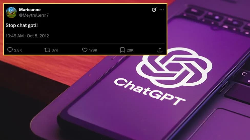 Fact Check: 2012 Tweet Saying "Stop chat gpt!!" Is Real — But Not A Prophecy