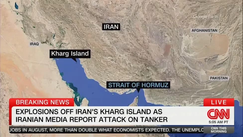 Explosions Reported Near Kharg Island After Iran Says U.S. Strike Hit Oil Tanker