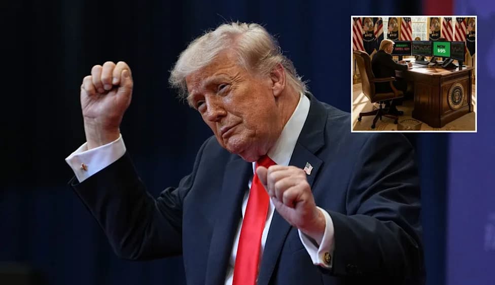 Trump Boasts He Made 'Hundreds of Billions' From Stocks, Says It Was 'For Our Country' — Shares AI Images and Day-Trading Mockup