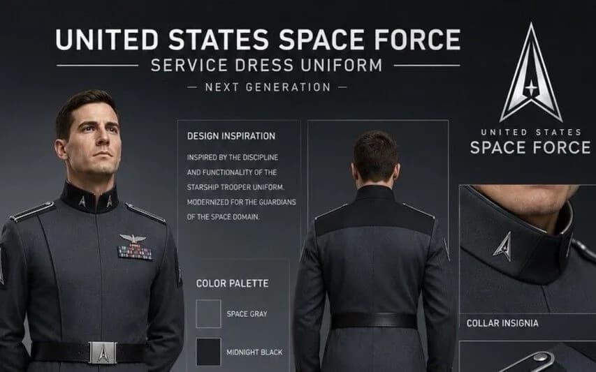 Trump Reveals Space Force Uniform Modeled on 'Starship Troopers'; Critics Cite Nazi‑Aesthetic Parallels