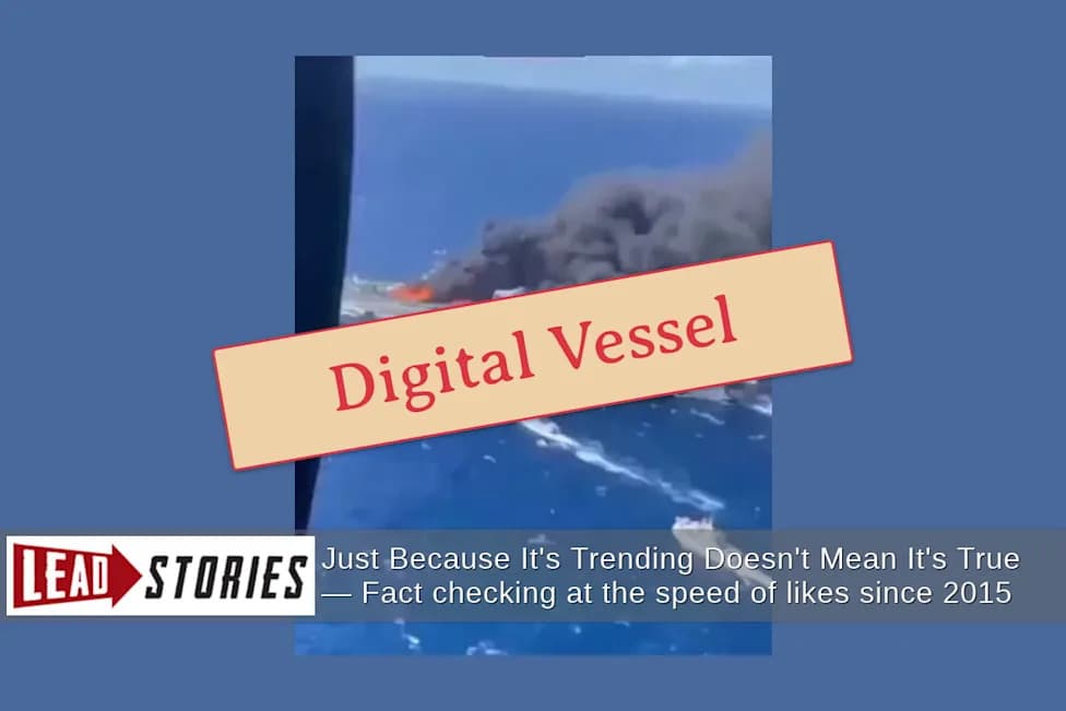 Fact Check: Viral Video of a U.S. Aircraft Carrier on Fire in the Sea of Oman Is AI‑Generated
