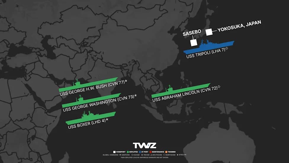Where Are the U.S. Aircraft Carriers? — Roosevelt Readies to Deploy as Tensions With Iran Escalate