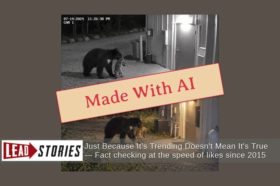 Fact Check: Photos of a Bear ‘Delivering’ Injured Animals Are AI‑Generated — Not Real Security Footage