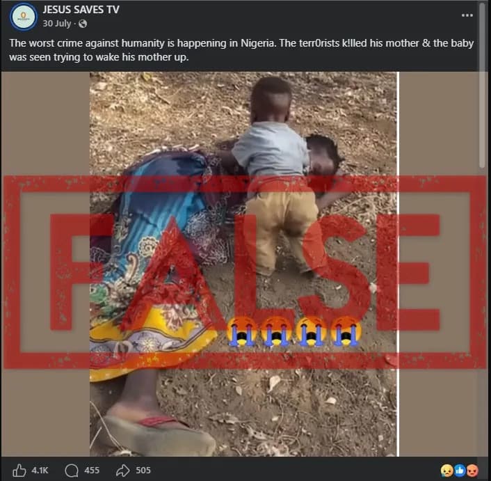 Viral Clip Of Sleeping Tanzanian Mother Misrepresented As Victim Of Violence In Nigeria, DRC And Sudan