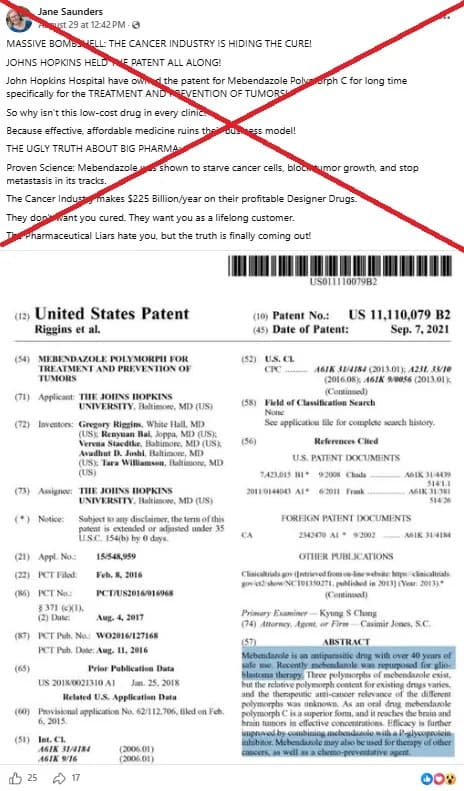 Mebendazole and Cancer: Johns Hopkins Patent Spurs Claims — What the Evidence Really Shows