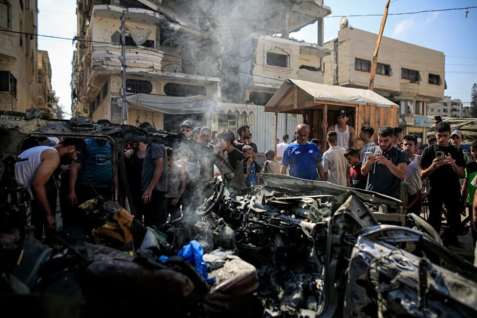 Israeli Airstrike in Gaza City Kills Two, Wounds 13 — Video Shows Vehicle Mangled