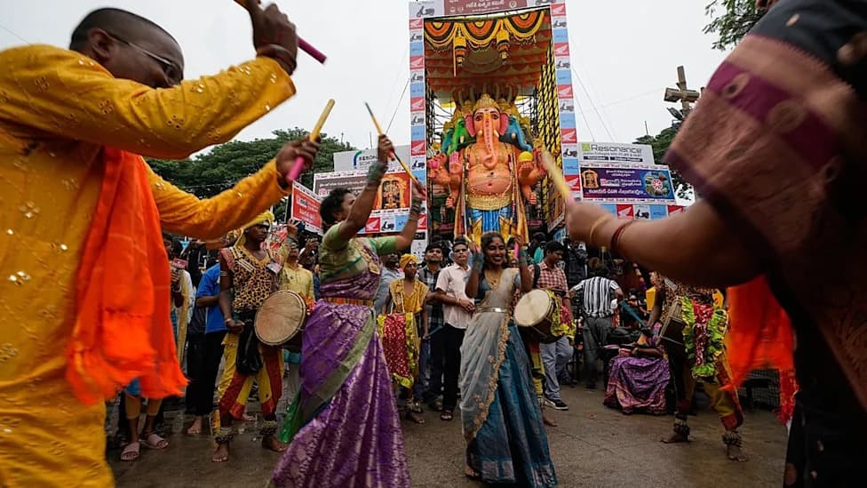 Devotees Flood Mumbai And Hyderabad As Vibrant Ganesh Chaturthi Celebrations Begin