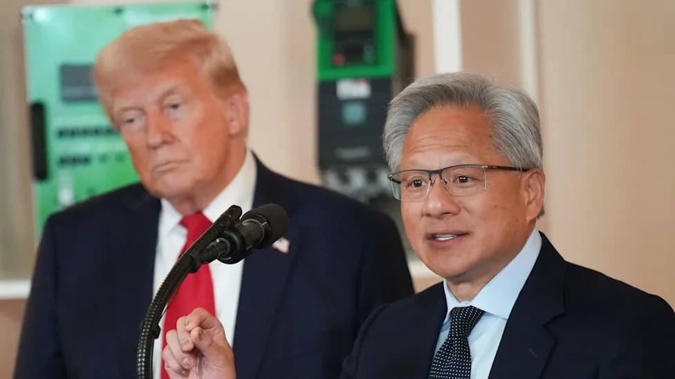 Trump and Nvidia's Jensen Huang Dismiss 'AI Doomsday' Fears in Surprise Onstage Call