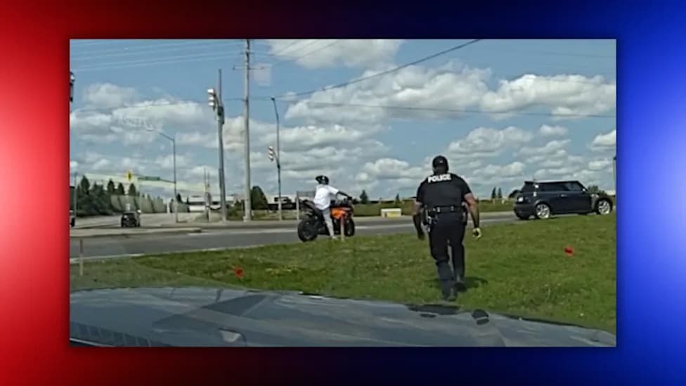 Motorcyclist With 'RUN THIS' Plate Tackled by York Regional Police After Alleged Hit-and-Run
