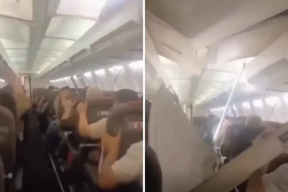 Viral Video Shows Panic As Boeing 737 Cabin Panels Collapse During Emergency Return To Mashhad